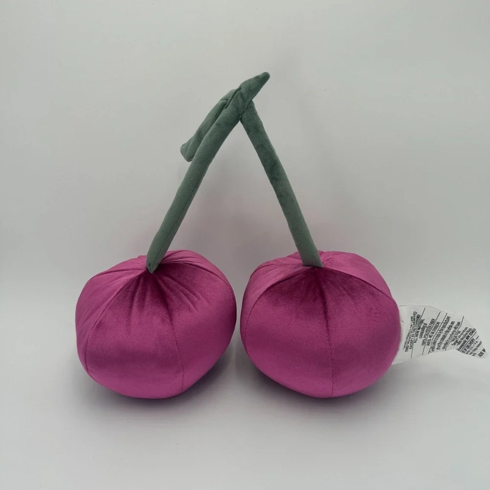 Room Essentials Cherries Forever Velvet Throw Pillow Cherry Pink 13x14
